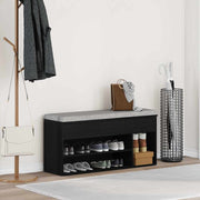 Schoenenbank 102x30,5x45 cm spaanplaat zwart eiken