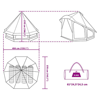 Familie Tipi Tent Tipi met dak Groen 404 x 370 x 270 cm