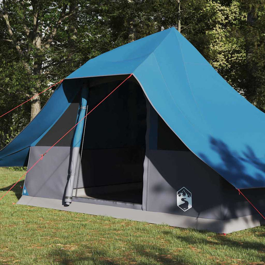 Tipi Tent met dak met opslag Blauw 364 x 281 x 257 cm taft