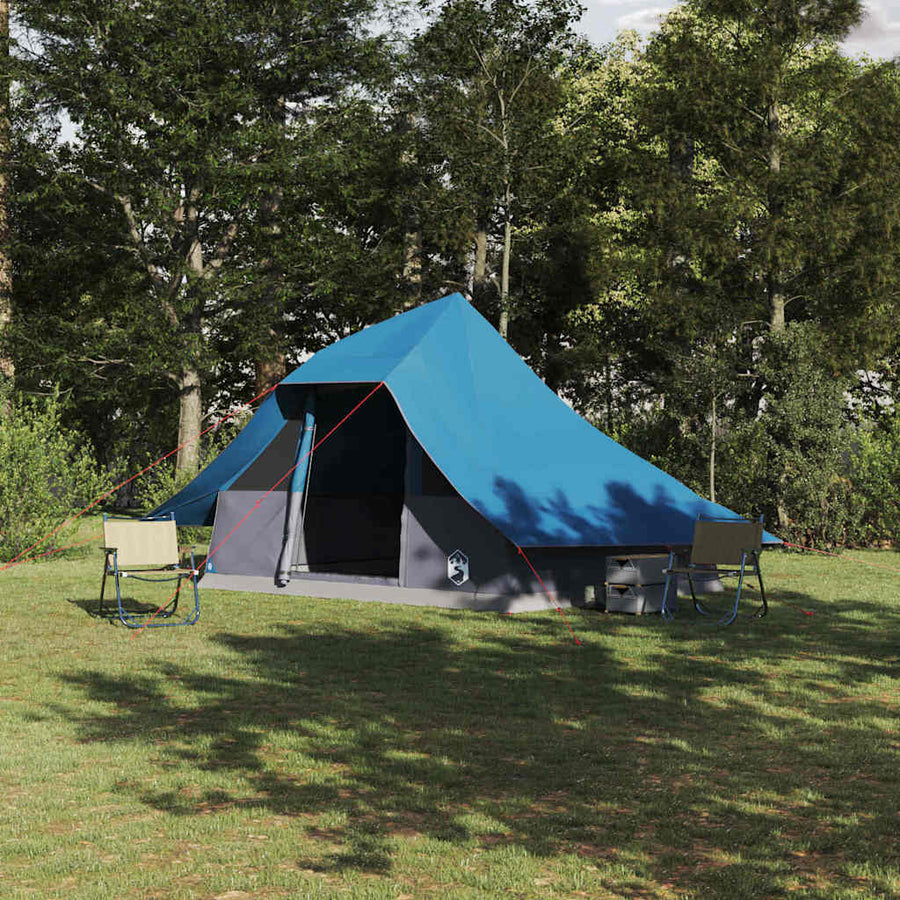 Tipi Tent met dak met opslag Blauw 364 x 281 x 257 cm taft