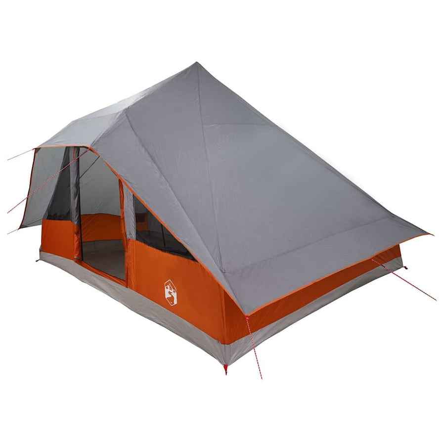 Tipi Tent met dak Grijs en Oranje 364 x 281 x 257 cm taft