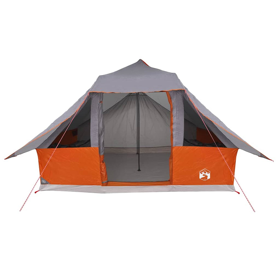 Tipi Tent met dak Grijs en Oranje 364 x 281 x 257 cm taft