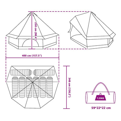 Familie Tipi Tent Tipi Grijs en Oranje 400 x 346 x 250 cm