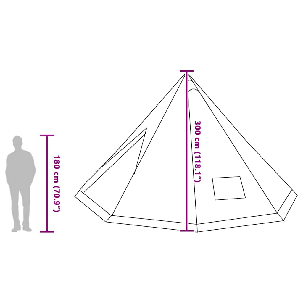 Familie Tipi Tent Tipi met dak Groen 560 x 560 x 300 cm