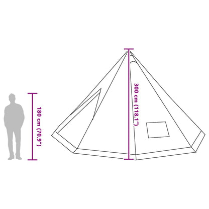 Familie Tipi Tent Tipi met dak Groen 560 x 560 x 300 cm