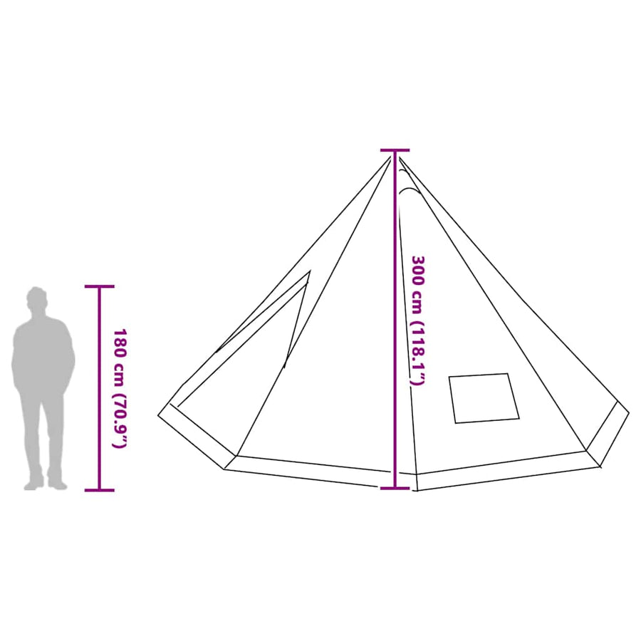 Familie Tipi Tent Tipi met dak Groen 560 x 560 x 300 cm