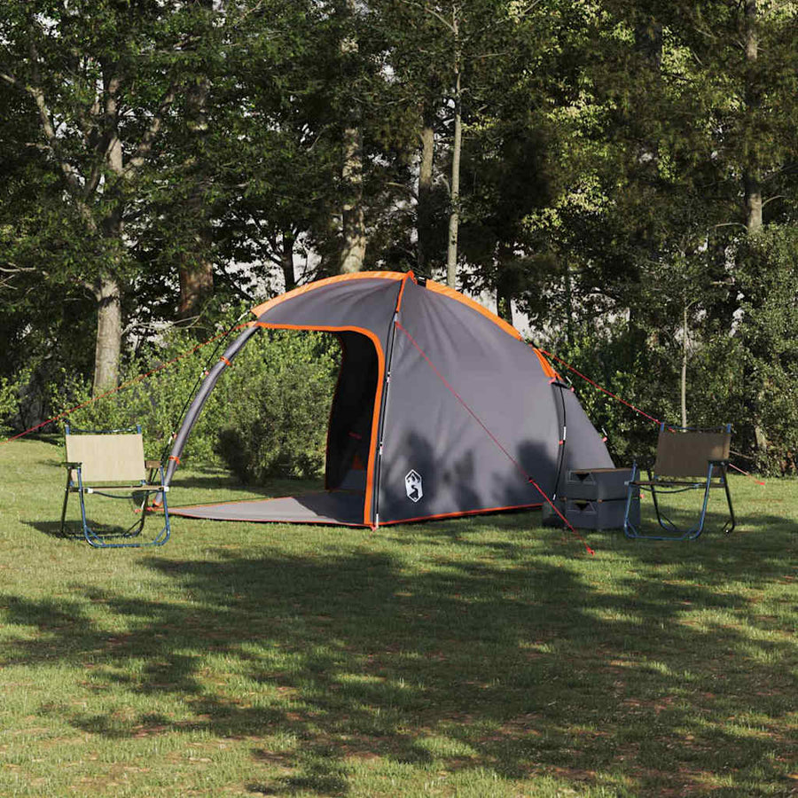 Tent met dak Grijs en Oranje Large Polyester en glasvezel
