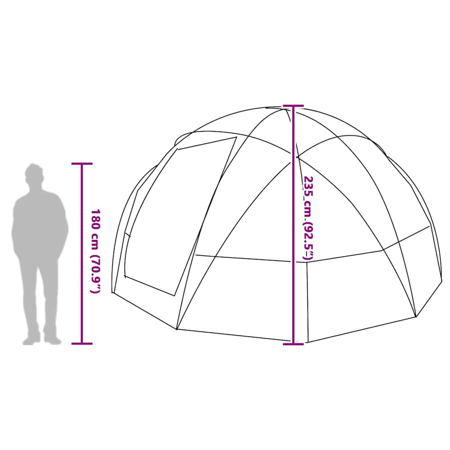 Tent met dak Grijs en oranje Large Polyester en glasvezel