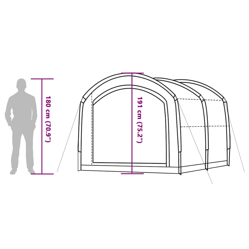 Tent met dak met luchtopening Grijs en oranje 268 x 240 x 191 cm