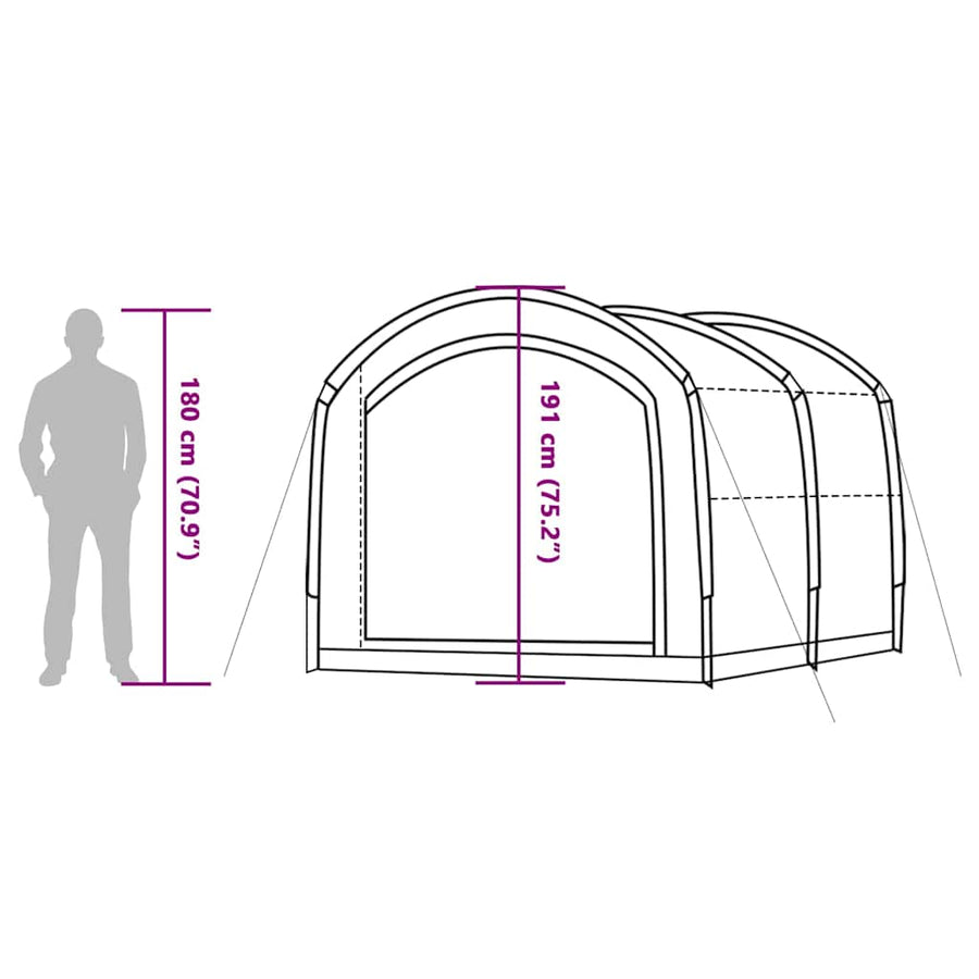 Tent met dak met luchtopening Grijs en oranje 268 x 240 x 191 cm