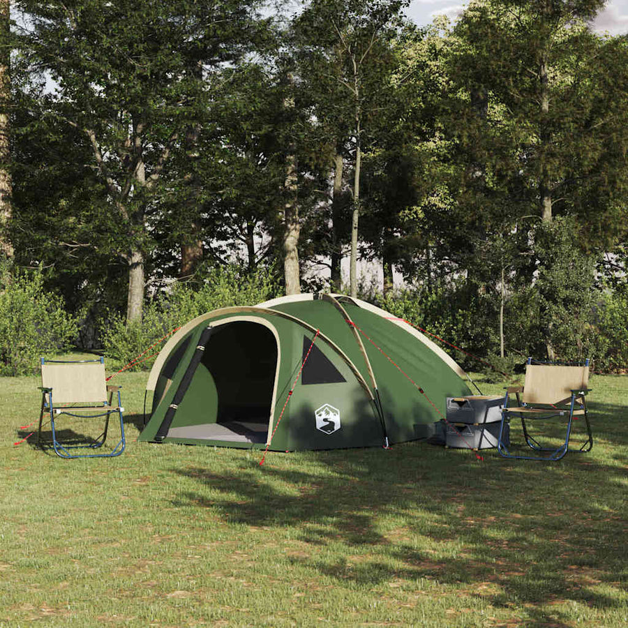 Tent met dak Groen Medium Polyester en glasvezel