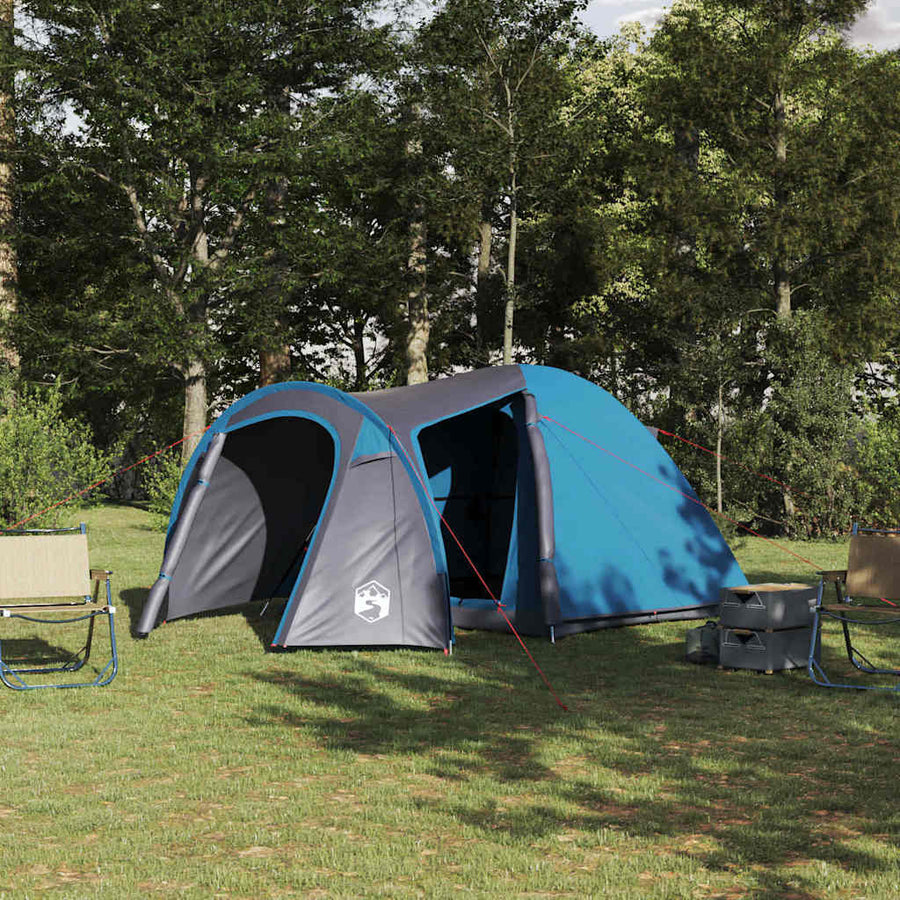 Koepeltent met dak met opslag met luchtopening Blauw 384 x 254 x 170 cm
