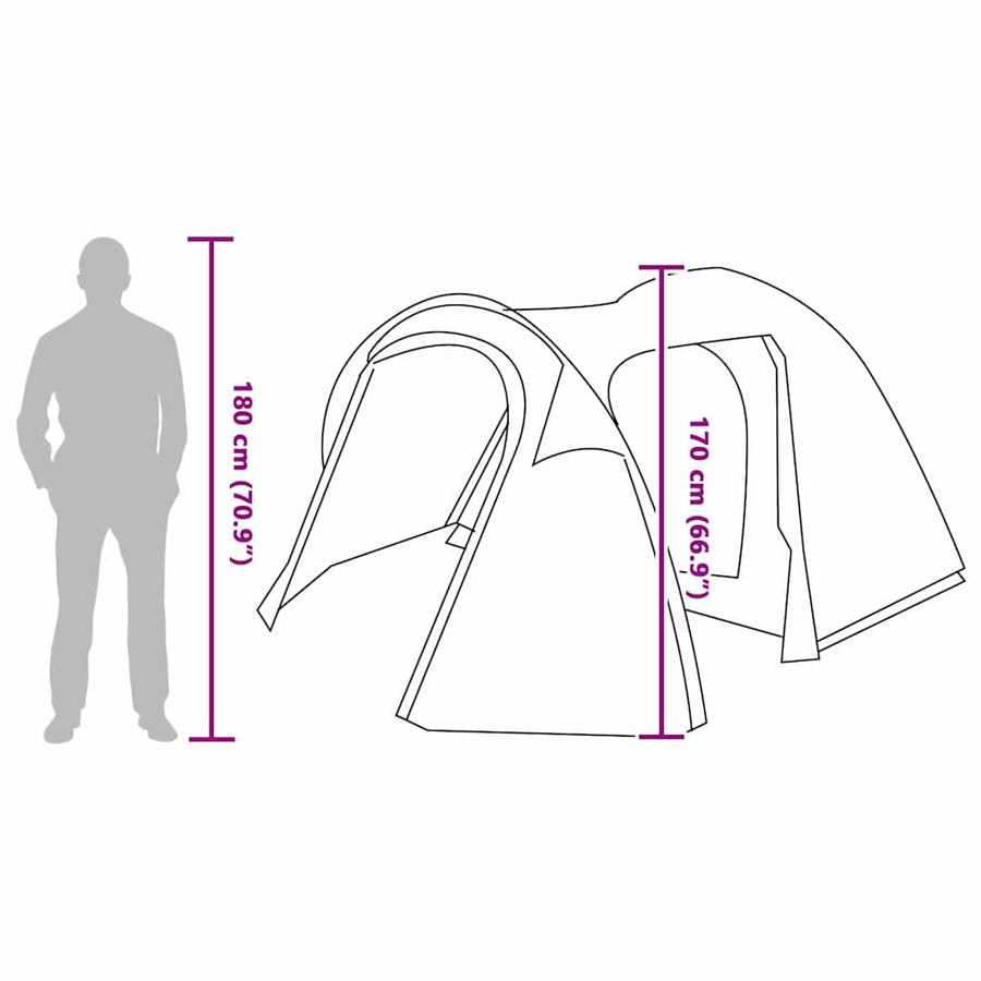 Koepeltent met dak met opslag met luchtopening Blauw 384 x 254 x 170 cm