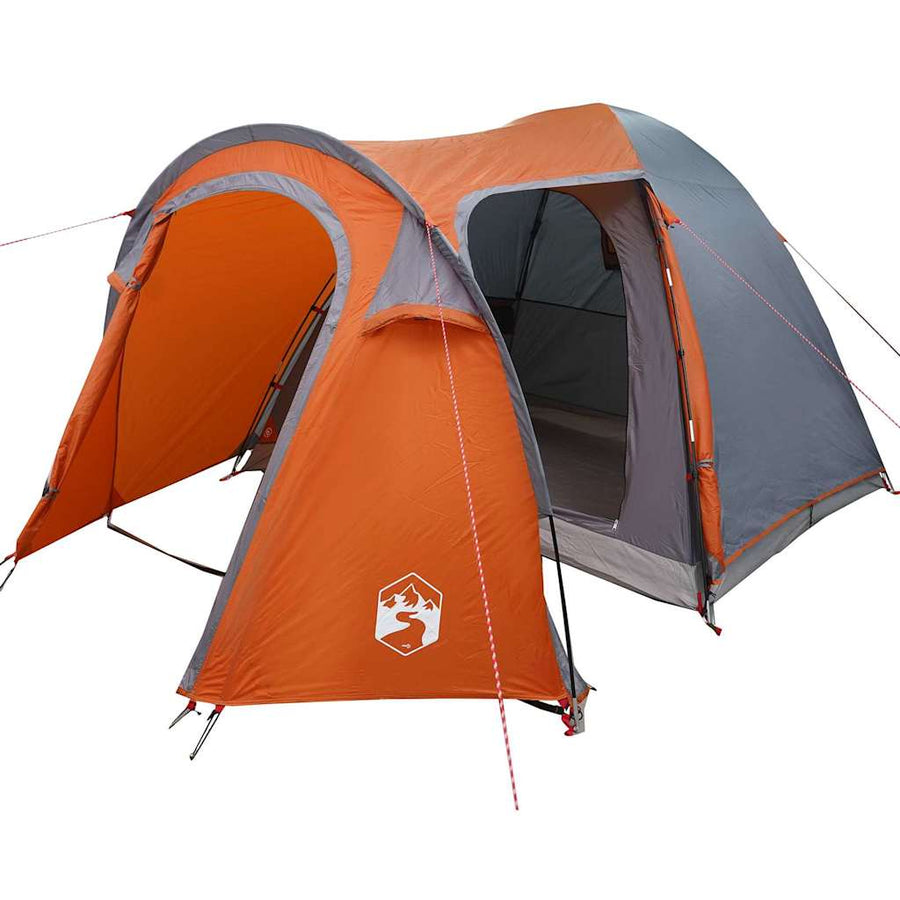 Koepeltent met dak met opslag met luchtopening Grijs en Oranje 384 x 254 x 170 cm