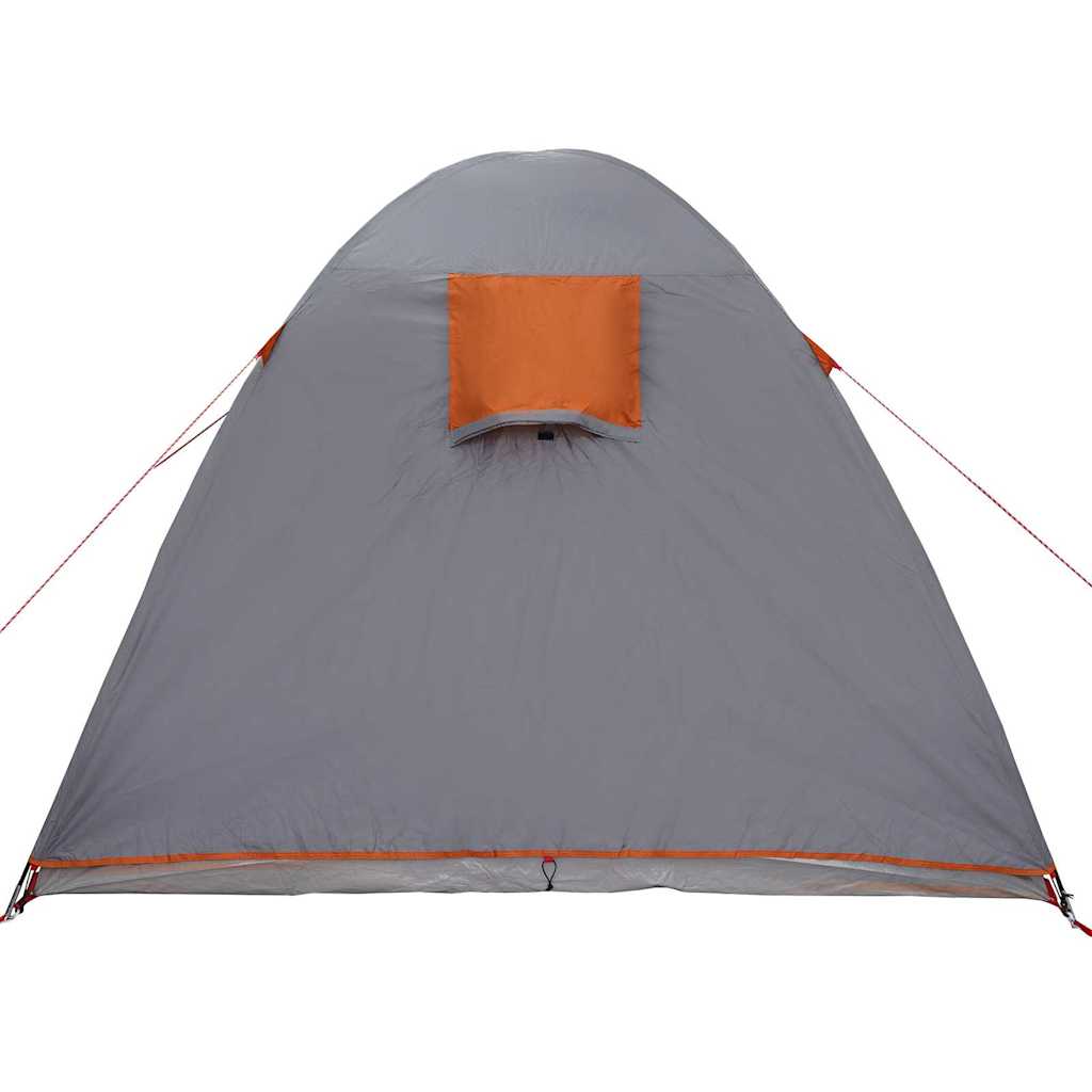 Koepeltent met dak met opslag met luchtopening Grijs en Oranje 384 x 254 x 170 cm