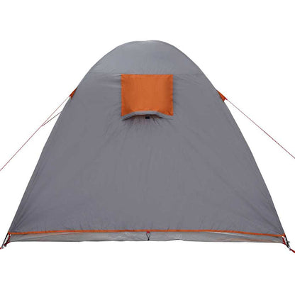 Koepeltent met dak met opslag met luchtopening Grijs en Oranje 384 x 254 x 170 cm