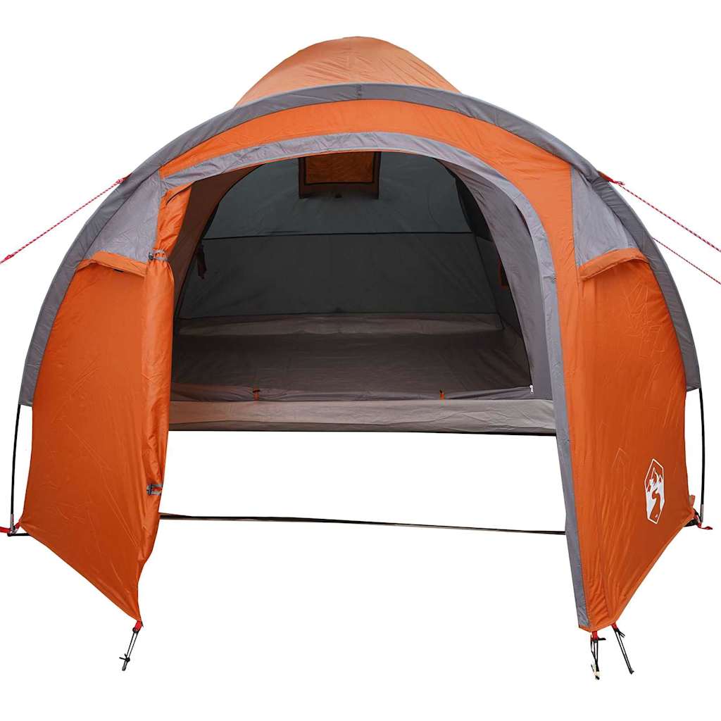 Koepeltent met dak met opslag met luchtopening Grijs en Oranje 384 x 254 x 170 cm