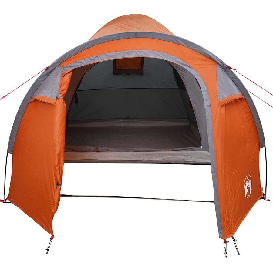 Koepeltent met dak met opslag met luchtopening Grijs en Oranje 384 x 254 x 170 cm