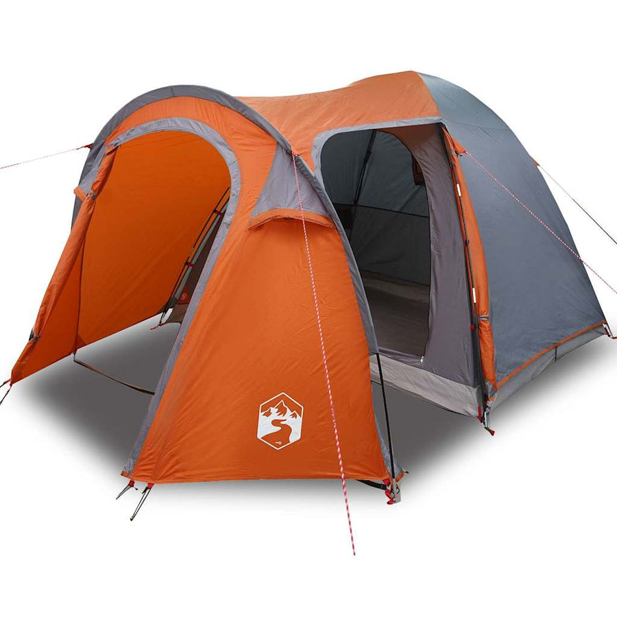 Koepeltent met dak met opslag met luchtopening Grijs en Oranje 384 x 254 x 170 cm