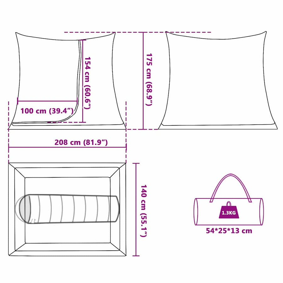 Binnentent Zwart 208 x 140 x 175 cm Gaas
