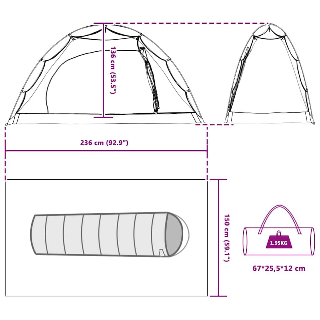 Tent met dak Anders met luchtopening Grijs en zwart 236 x 150 x 136 cm