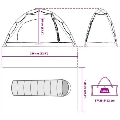 Tent met dak Anders met luchtopening Grijs en zwart 236 x 150 x 136 cm