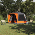 Camping tent 420x420x227 cm polyester grijs oranje