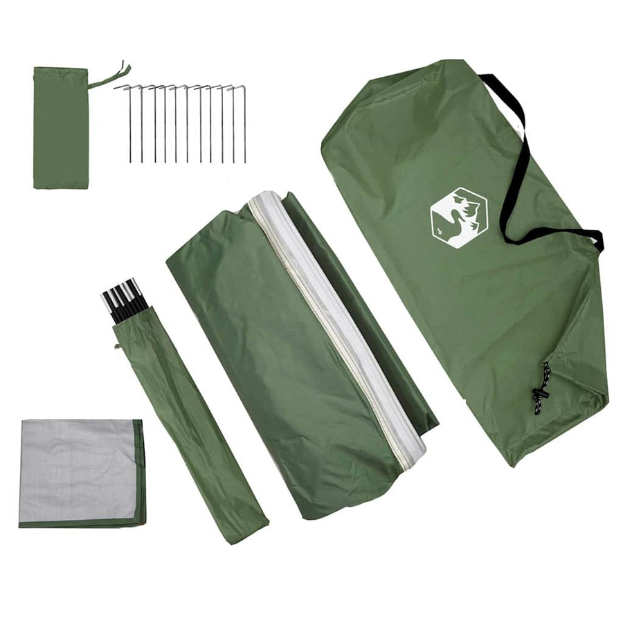 Tent met dak Anders Groen en Zwart 194 x 180 x 210 cm Polyester