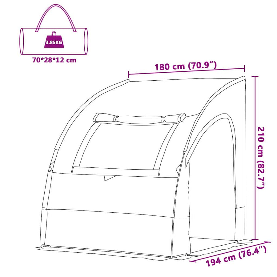 Tent En Zwart 194 X 180 X 210 Cm Polyester Grijs en oranje