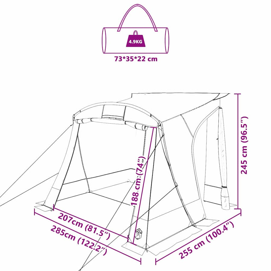 Tent met dak Anders Blauw en Zwart 285 x 255 x 245 cm Polyester