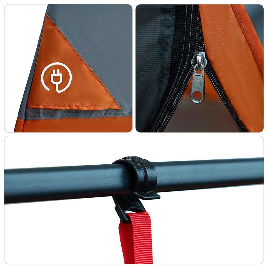 Tent met dak Anders Grijs en Oranje en Zwart