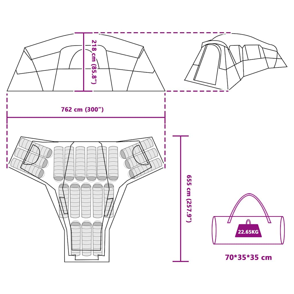 Tent Groen 6-persoons Polyester