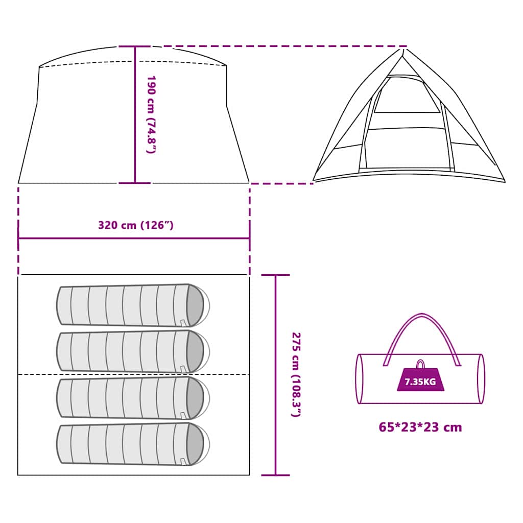 Tent Groen 320 x 275 x 190 cm