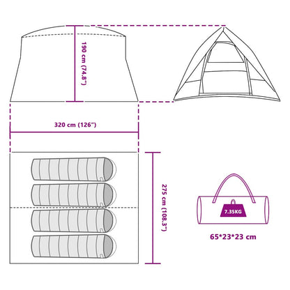 Tent Grijs en oranje 320 x 275 x 190 cm