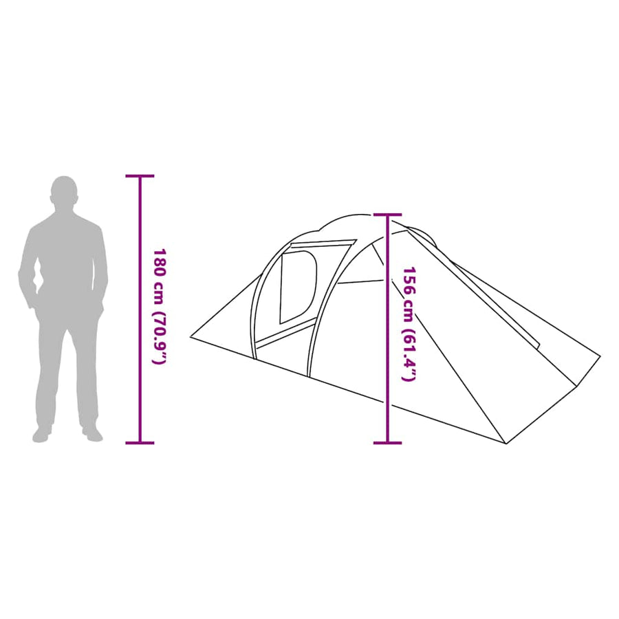 Tent met dak Anders met luchtopening Groen en Zwart 510 x 240 x 156 cm