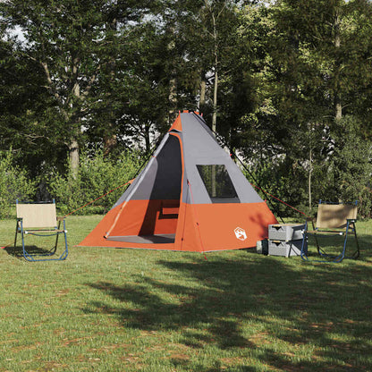 Tent Grijs en Oranje en Zwart 383 x 338 x 217 cm Polyester