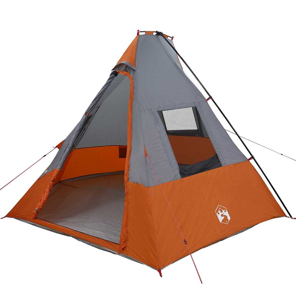 Tent Grijs en Oranje en Zwart 383 x 338 x 217 cm Polyester