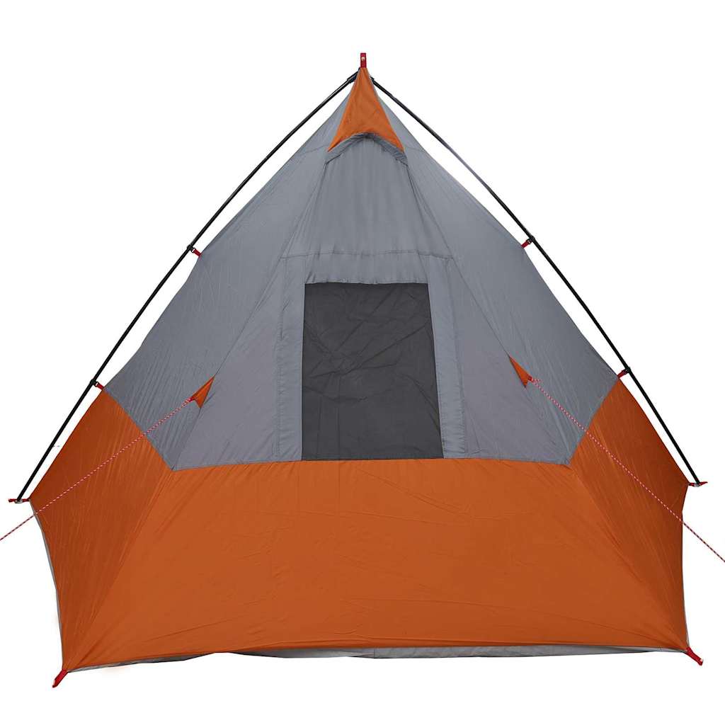 Tent Grijs en Oranje en Zwart 383 x 338 x 217 cm Polyester