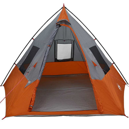 Tent Grijs en Oranje en Zwart 383 x 338 x 217 cm Polyester