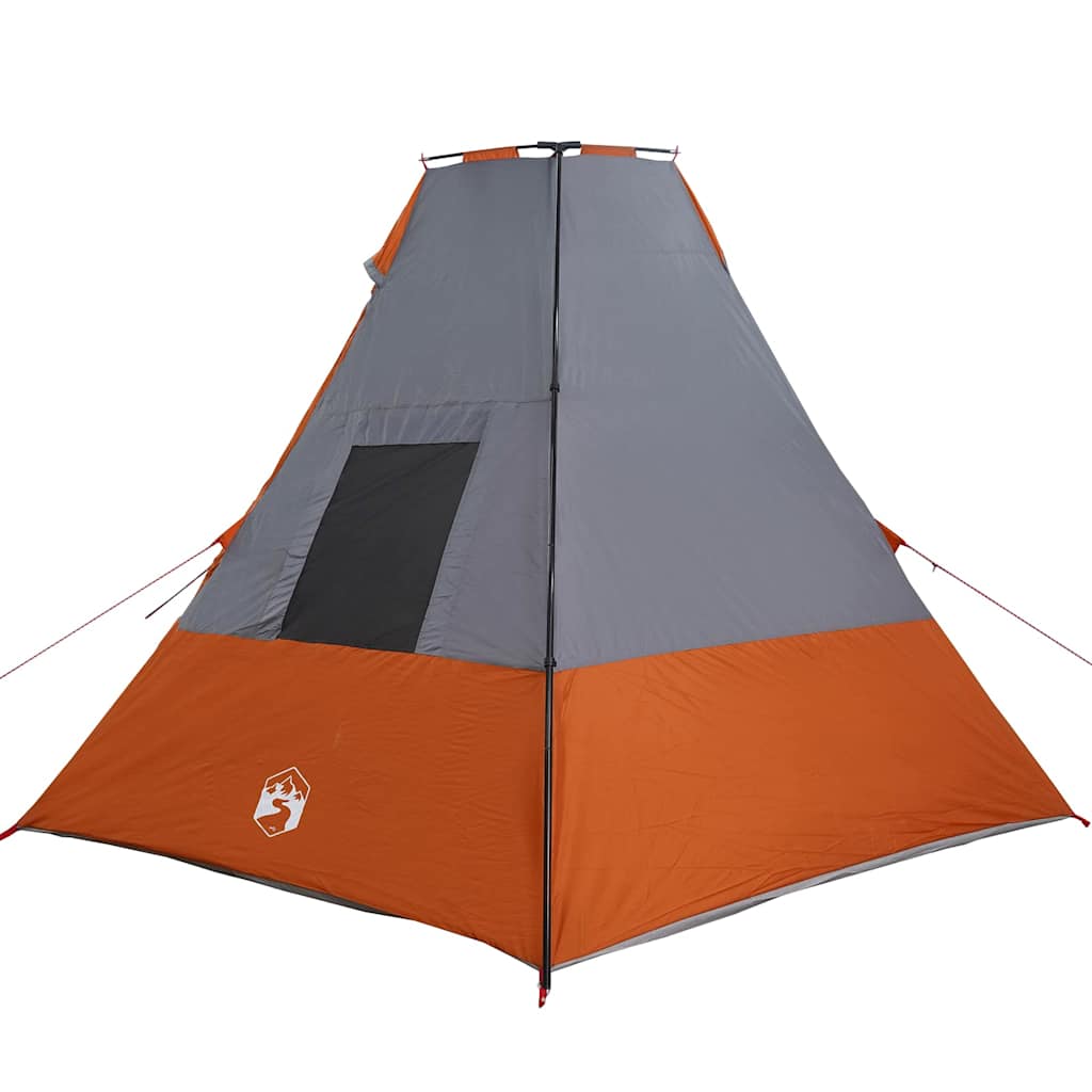 Tent Grijs en Oranje en Zwart 383 x 338 x 217 cm Polyester