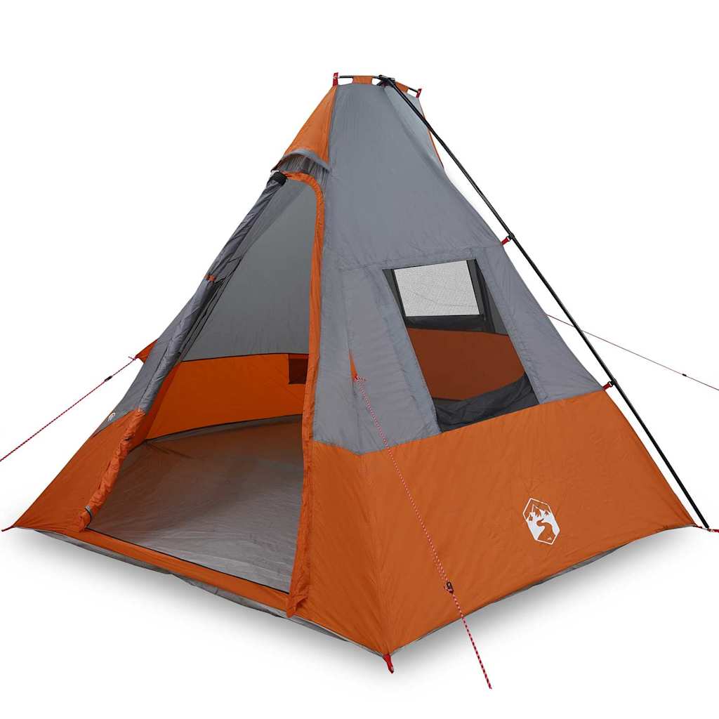 Tent Grijs en Oranje en Zwart 383 x 338 x 217 cm Polyester