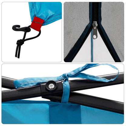 Tent met dak Anders met luchtopening Verstelbaar Blauw en Zwart 303 x 303 cm