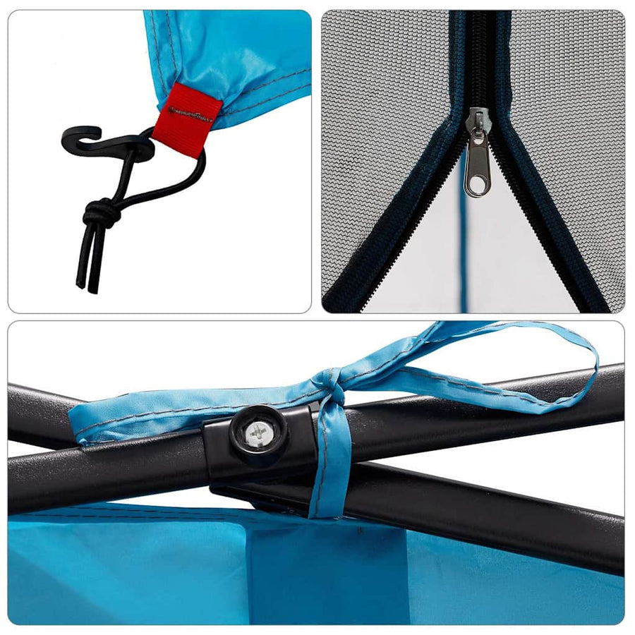 Tent met dak Anders met luchtopening Verstelbaar Blauw en Zwart 303 x 303 cm