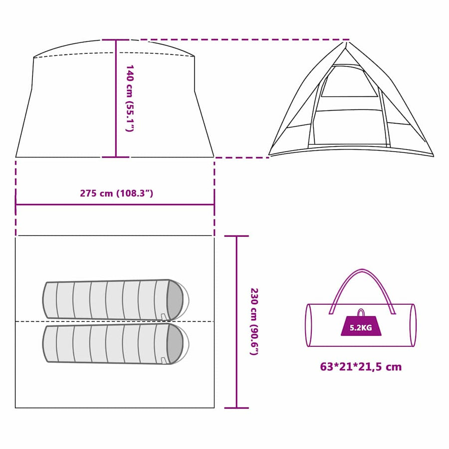 Tent Groen 275 x 230 x 140 cm