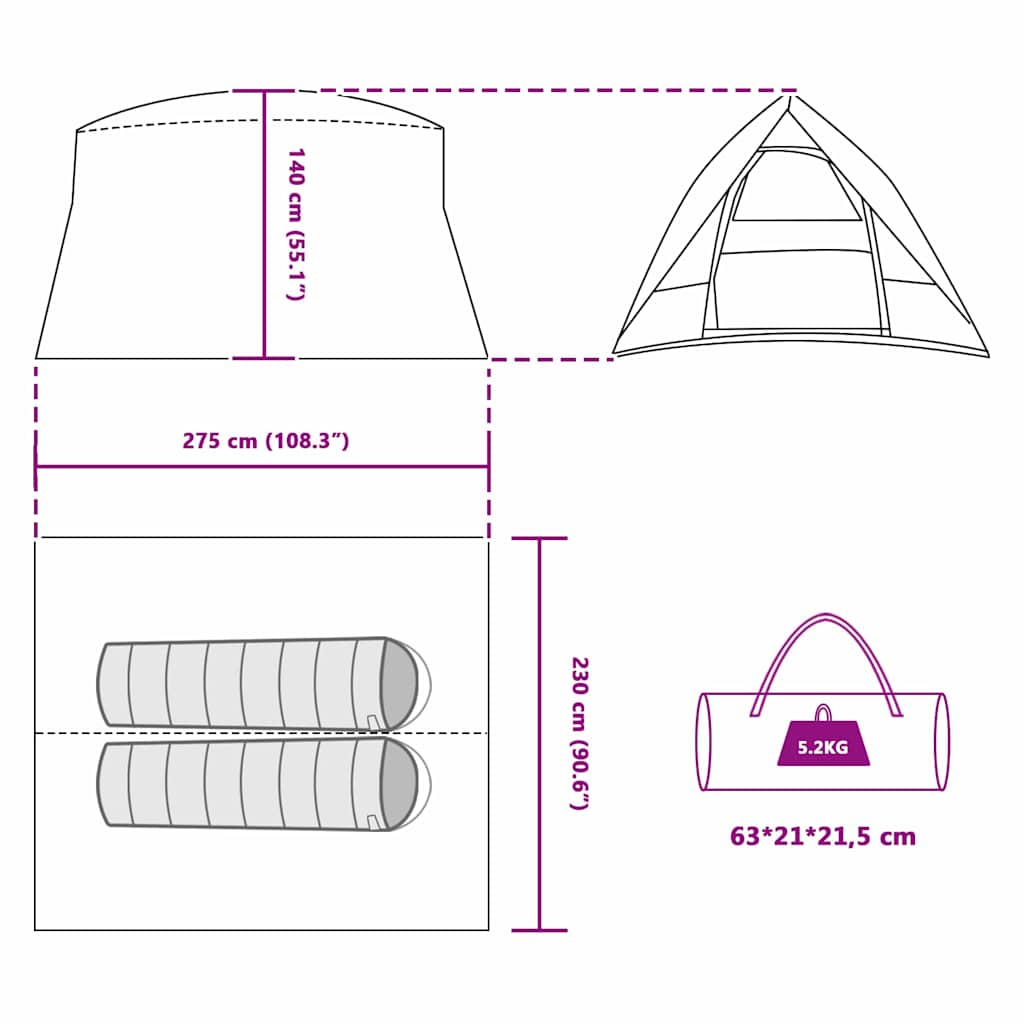 Tent Blauw 275 x 230 x 140 cm