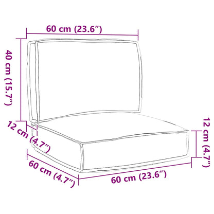 Pallet Kussen Set 2 Pcs 60 X 60 X 12 Cm Oxford Stof Bladpatroon