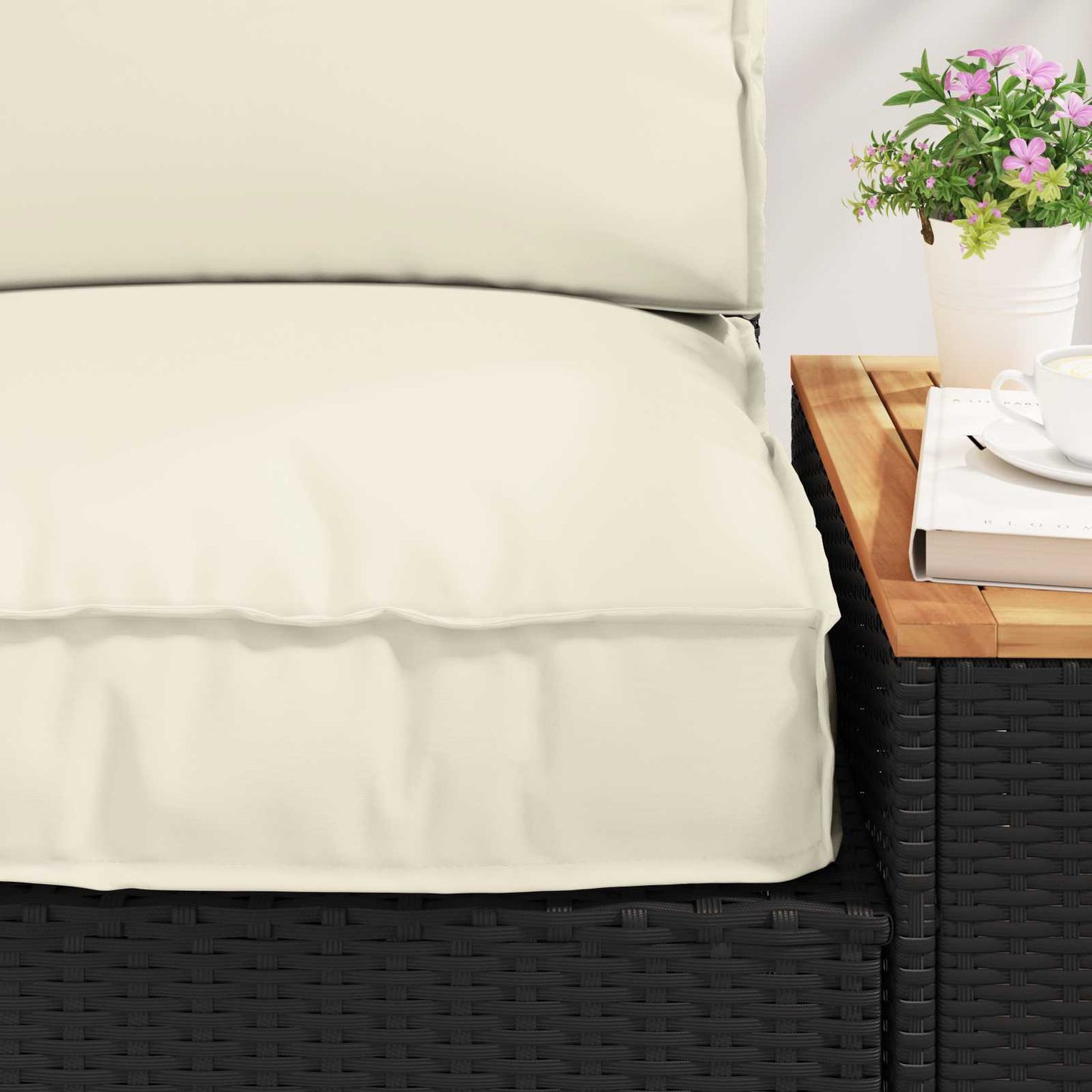 Pallet Kussen Set 2 pcs Crème Oxford Stof
