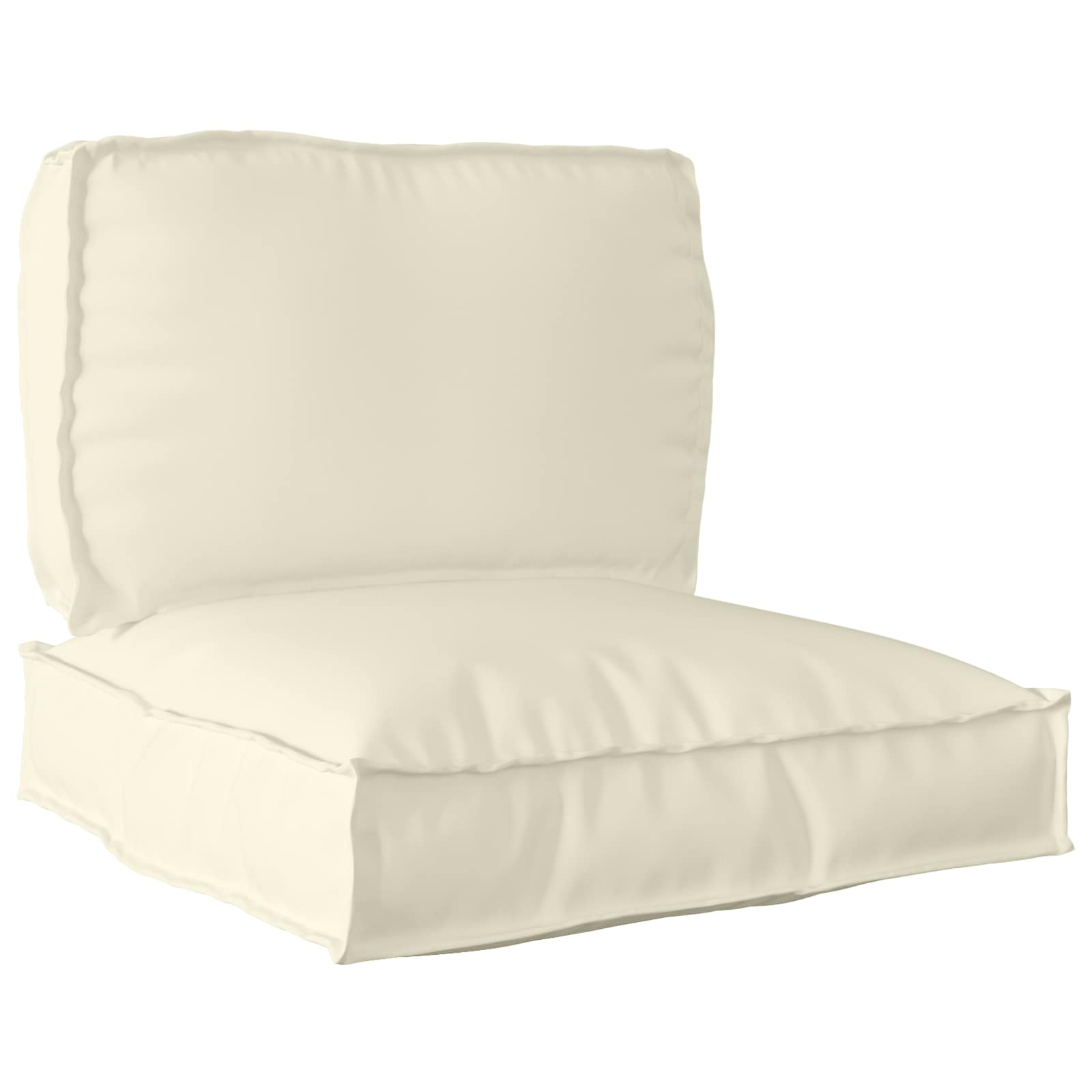 Pallet Kussen Set 2 pcs Crème Oxford Stof