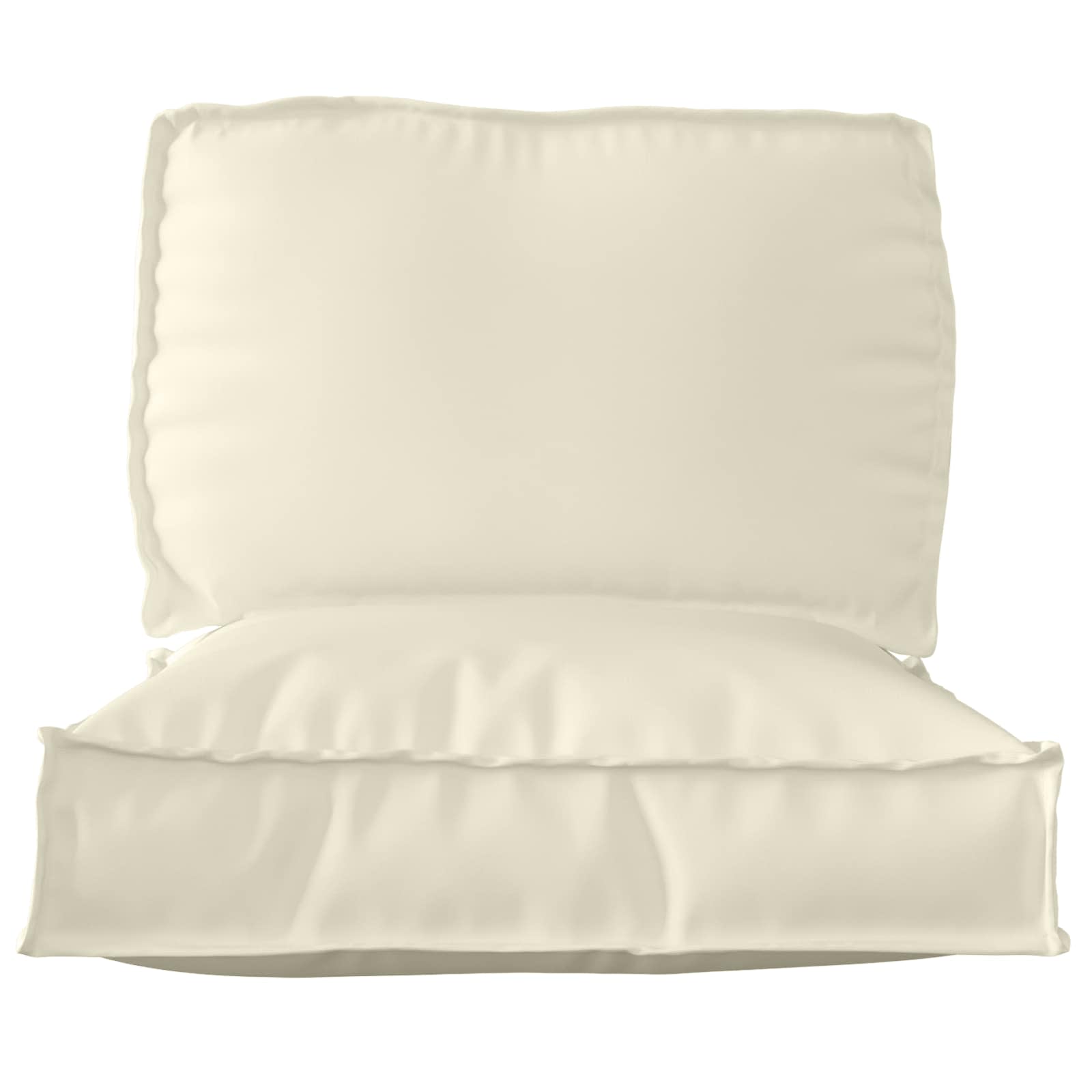 Pallet Kussen Set 2 pcs Crème Oxford Stof