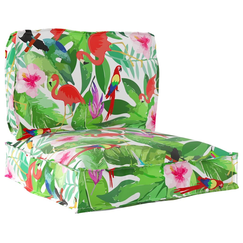 Pallet Kussen Set Bloemen 2 Pcs 70 X 70 X 12 Cm Tropisch jungle